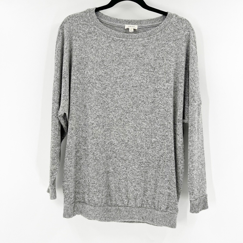 Soft Joie Heather Gray Knit Pullover Top‎ XS Extra Small Long Sleeve